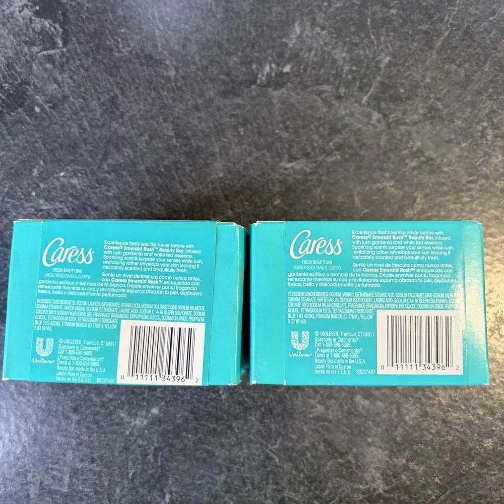 7- Caress Emerald Rush Lush Gardenia & White Tea Beauty Bar Soap‎ Full Size NEW
